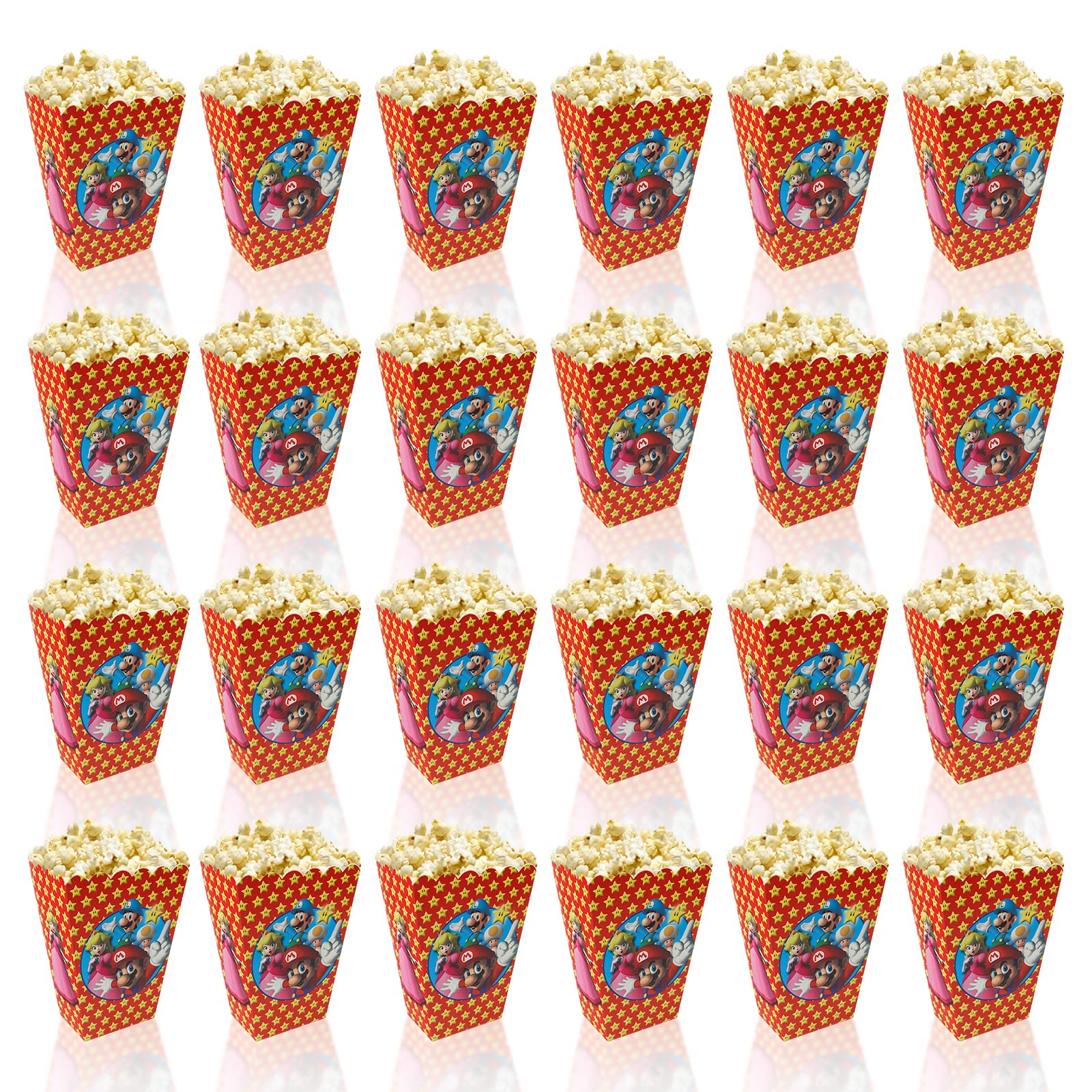 Buy Gxhong Super Mario Popcorn Boxes, 24 Pieces Super Mario Candy Bags