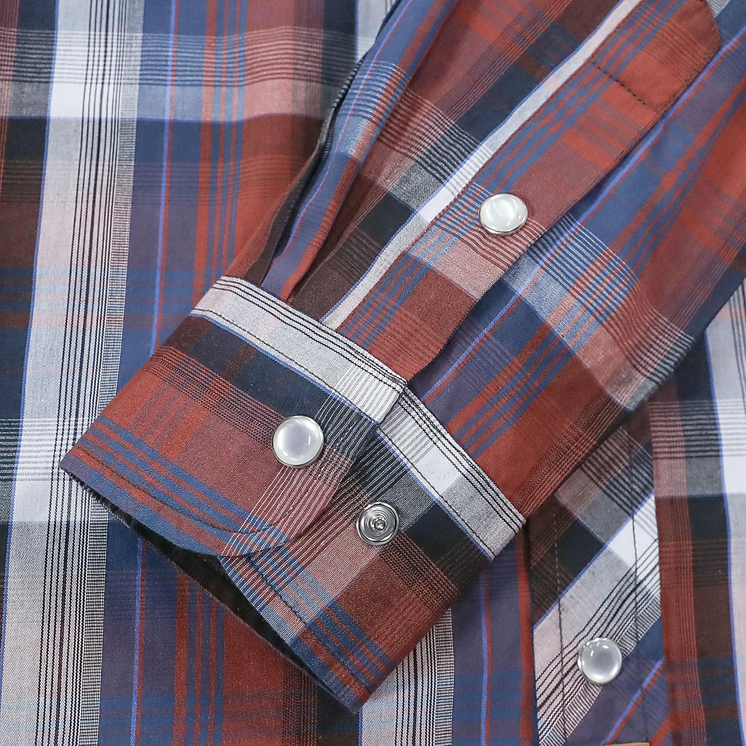 Dubinik Pearl Snap Shirts for Men - Long Sleeve Western Vintage Plaid Shirts - Image 5