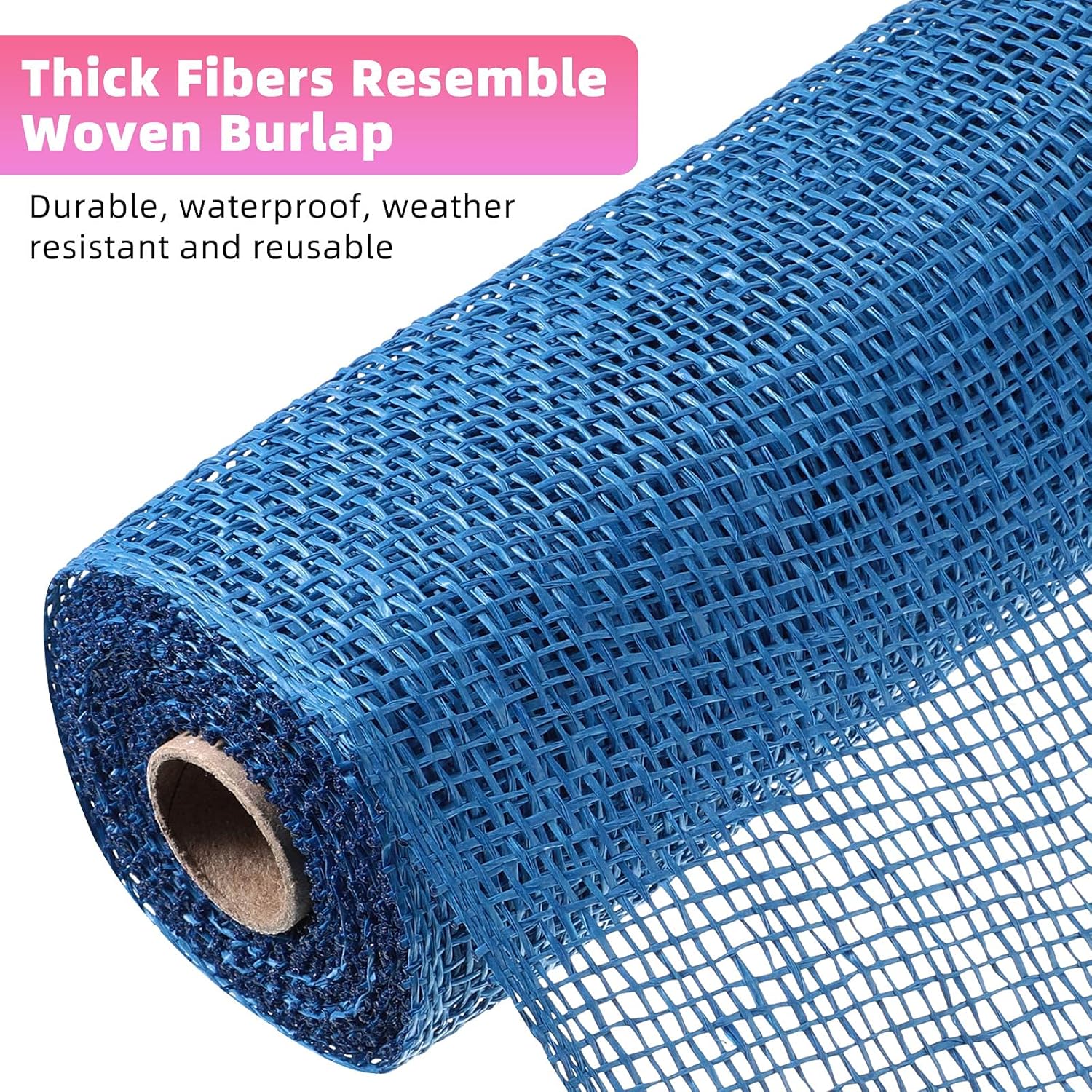 Chuangdi 3 Rolls Poly Burlap Deco Mesh 10 Inch Blue Red White Deco Poly Decorative Mesh Ribbon Wrapping Ribbon Rolls for Home Door Wreath Decoration DIY Crafts Making