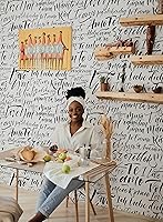 Vista 1 de Murwall Hand Drawing Text Wallpaper Modern Calligraphy Hand Drawn Wall Mural Love Letter Drawing Art Wallpaper