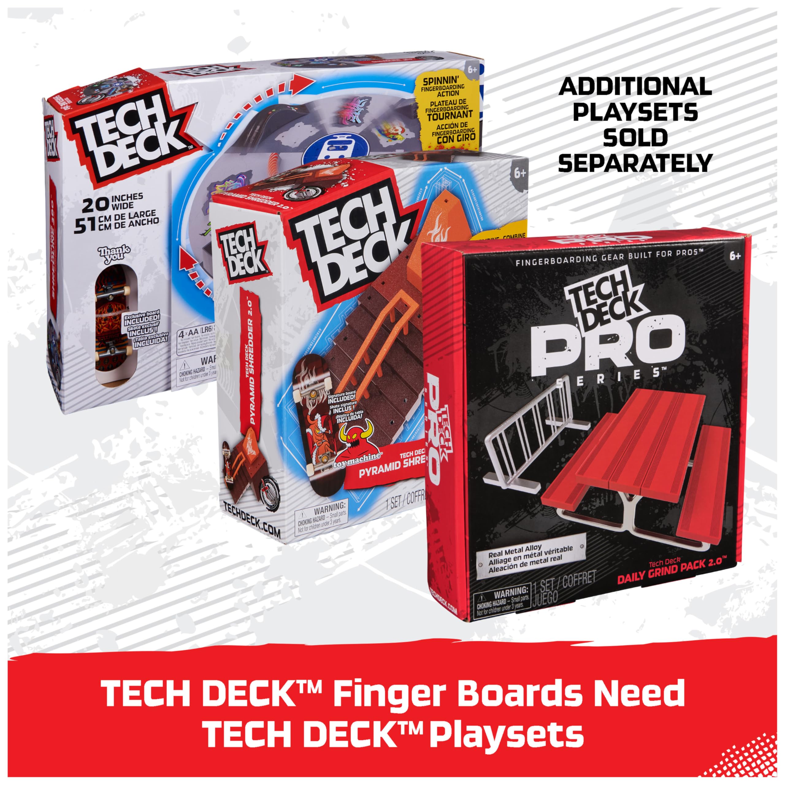 Tech Deck, Godzilla Sk8shop Fingerboard Bonus Pack, Mini Skateboard da Collezione Personalizzabili, Giocattoli per Bambini da 6 Anni in su