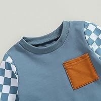 Vista 4 de Conjunto de sudadera de manga larga a cuadros para bebé niño para otoño e invierno