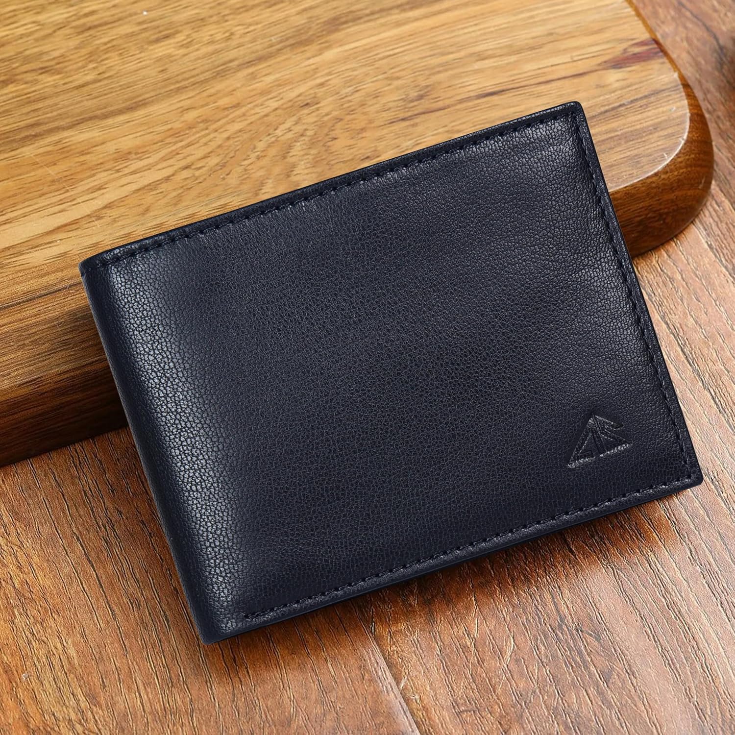 ASAD Leather Bifold Wallet for Men | Genuine Leather Slim Wallet with RFID Blocking | Double Stitched Durable Design with 2 Note Compartments 6 Card Slots 2 Slip Pockets & ID Window | Black - Image 9