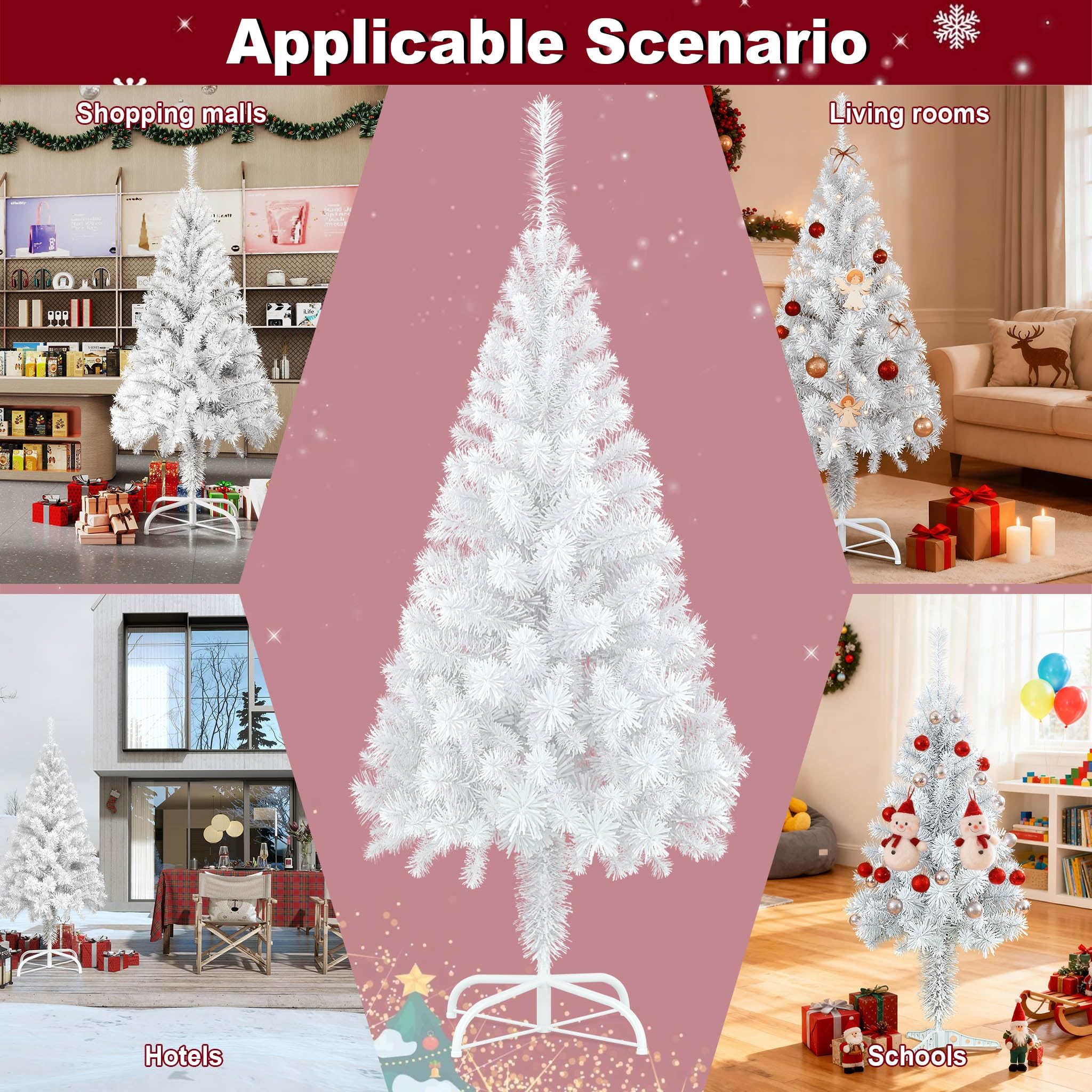 Uisebrt Árbol de Navidad artificial con soporte.