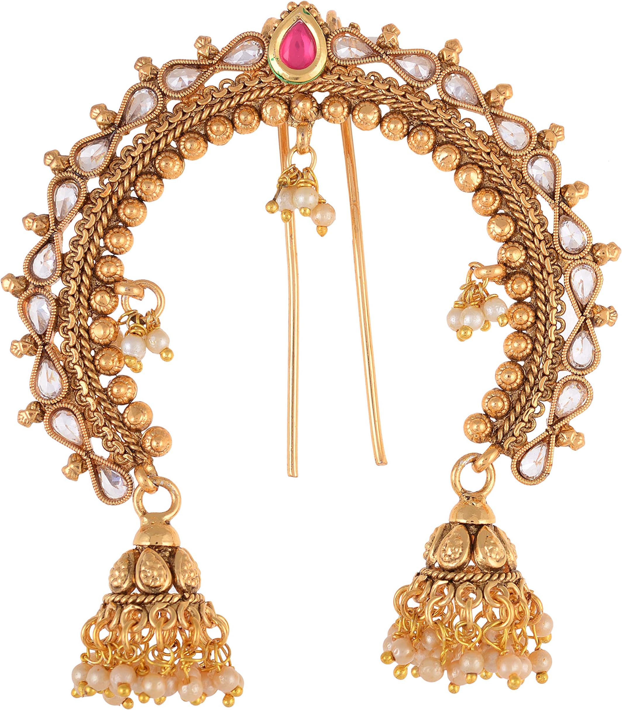 AakarShana Jewels Traditional Indian Look Hair Accessories Best Match For Bollywood Dance Looks Like Natural Flowers Party Accessories for Weddings Proms Parties or Other Occassions