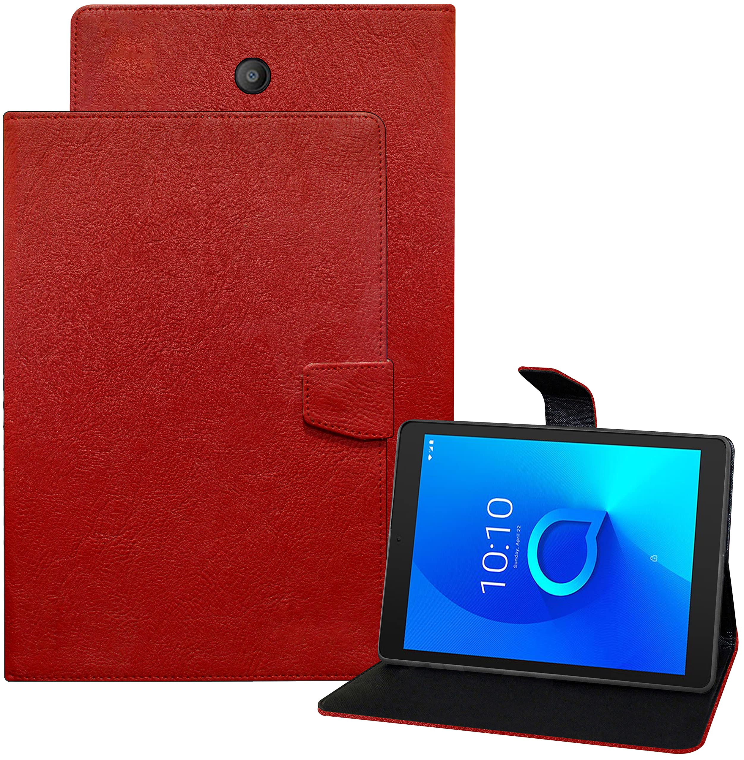 TGK Plain Design Leather Flip Stand Case Cover for Alcatel 3T8 Tablet 8 inches (Red) (B09SD1Q69L) Amazon Price History, Amazon Price Tracker