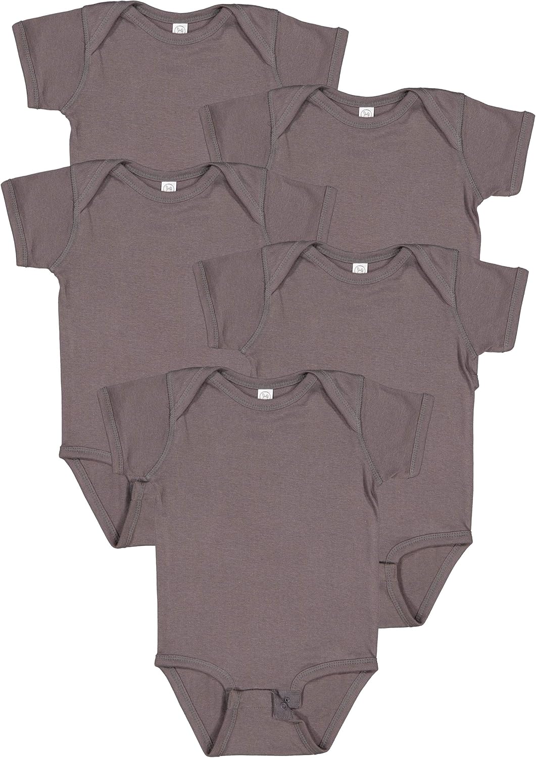RABBIT SKINS Baby 5-Pack Soft Short- Sleeve Bodysuit (44KCO)