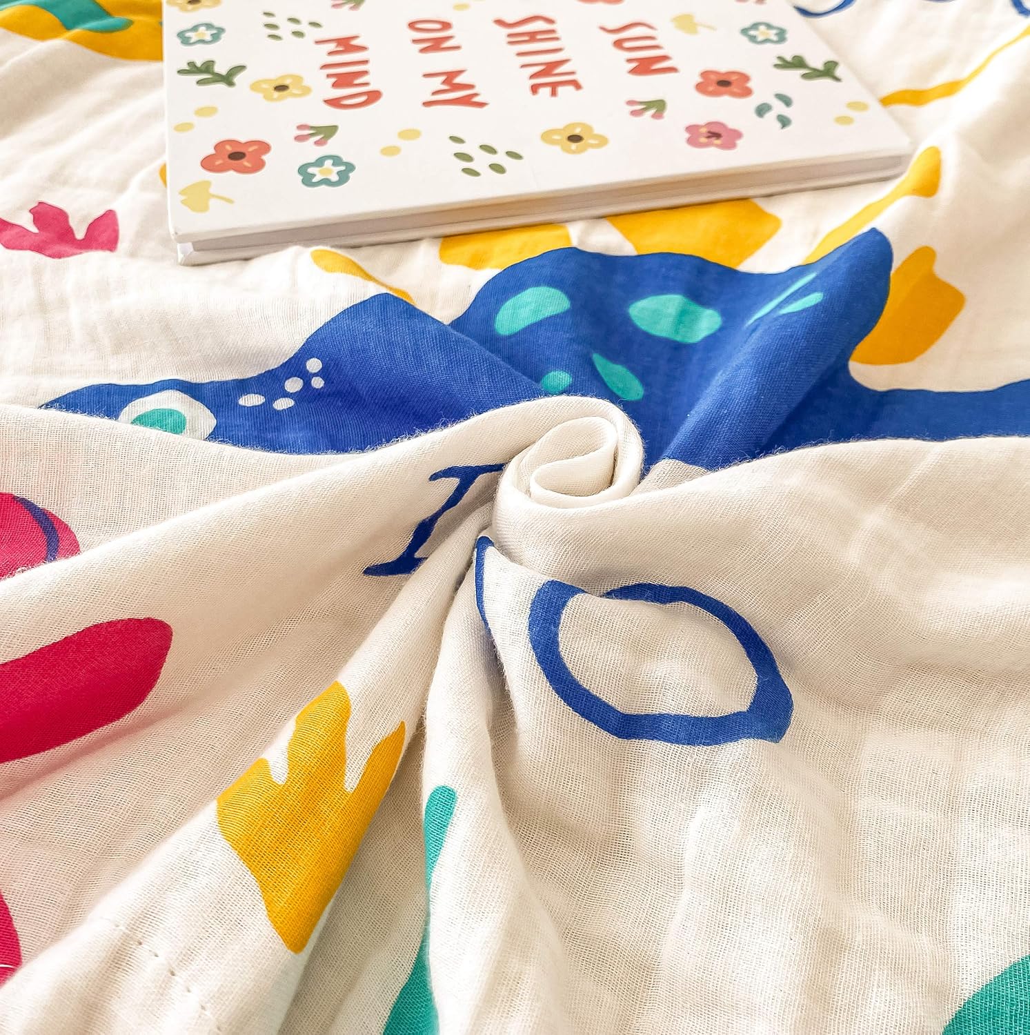 J-pinno Dinosaur Muslin Blanket Reversible 100% Cotton 6 Layer Quilt Bed Blanket Soft Warm Throw Sofa Couch Toddler Kids Cartoon Travel Coverlet Sheet (Dinosaur 2, Crib 45" X 60") - Image 4