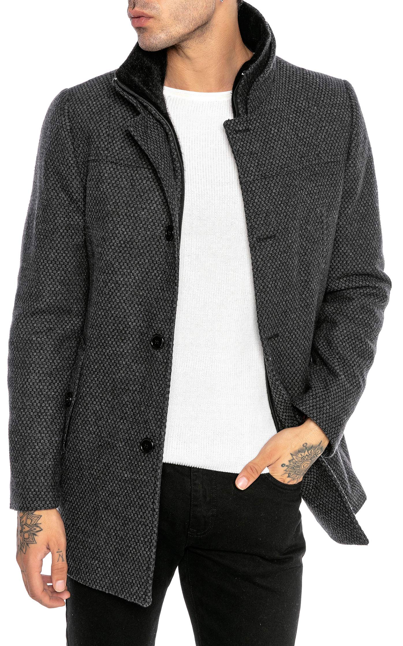 RED BRIDGE Cappotto da Uomo Giacca invernale elegante Transformable Honeycomb