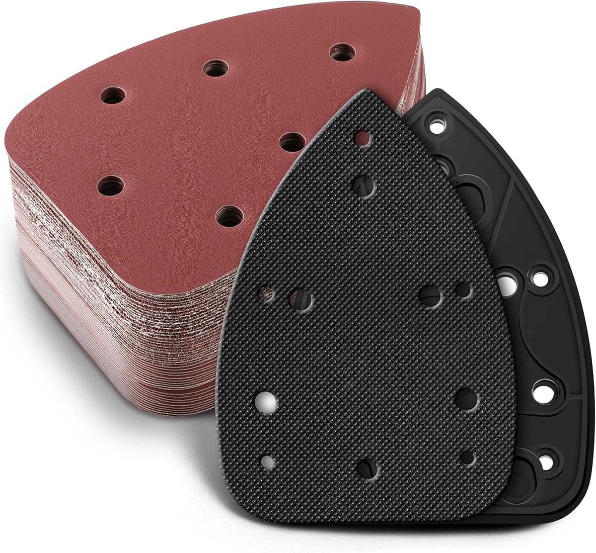 2 Pcs Mouse Sander Replacement Pads with 50 Pcs Sandpaper | 40 80 120 180 240 Grits Sanding Pad, Compatible with Ryobi Mouse Detail Sander CFS1503K CFS1503 CFS1502 CFS1503G