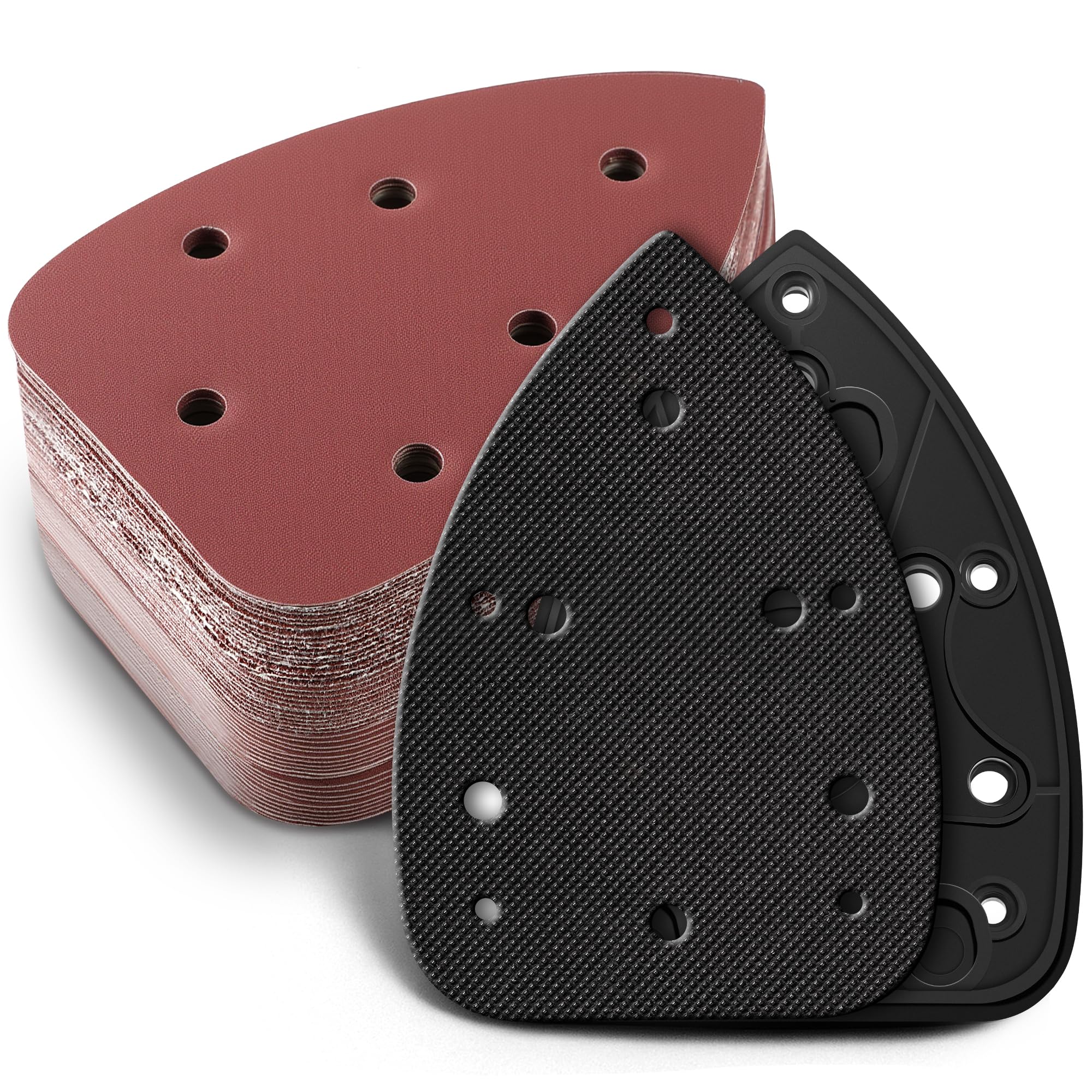 Ceoighe Mouse Sander Replacement Pads with Sandpaper Compatible with Ryobi Mouse Detail Sander, 40 80 120 180 240 Grits Sanding pad Compatible with