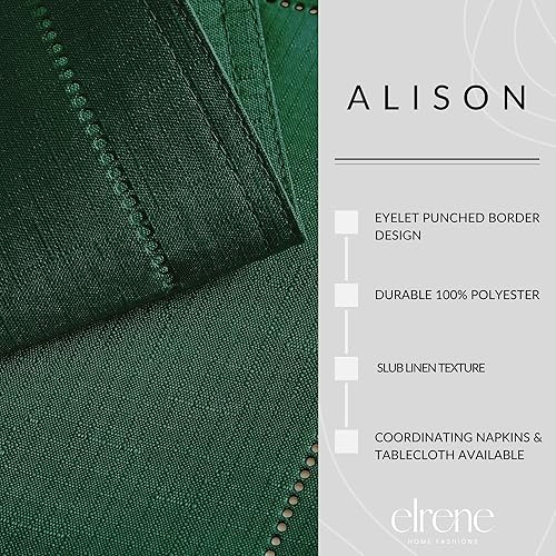 Miniatura 3 de Elrene Home Fashions Alison - Mantel individual de tela con borde de vainica, juego de 4, 13 x 19 pulgadas, bosque