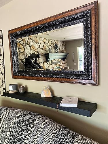 Miniatura 2 de Joel's Antiques - Estante de pared flotante  Decoración de madera y estante largo para chimenea, estantería, dormitorio y granja  Soporte rústico