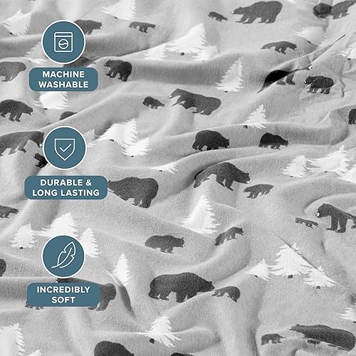 Miniatura 2 de Bare Home - Juego de sábanas de franela de doble cepillado para mayor suavidad y comodidad, 100 % algodón, aterciopelado, suave, pesado, bolsillo