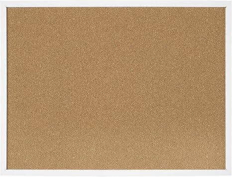 FEBSNOW Small Cork Bulletin Board, 23 x 15.7 Inches Wall Mounted Pin Board | Natural Corkboard, Office Home School Vision Board, Wall Mounted Photo Notice Display, Single Pack with Mounting Hardware