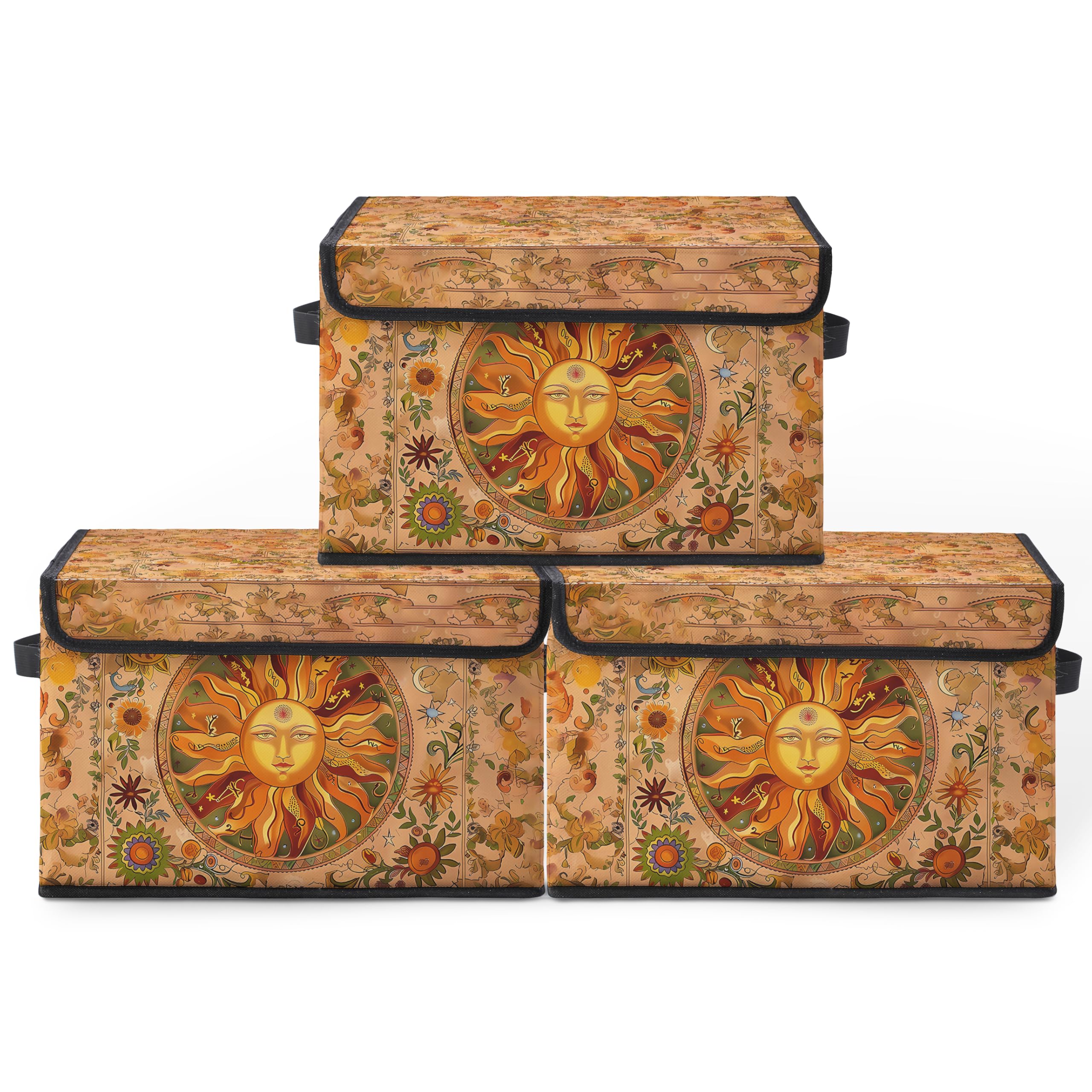 Stackable Clothes Storage Bins with Lids 3 Pack