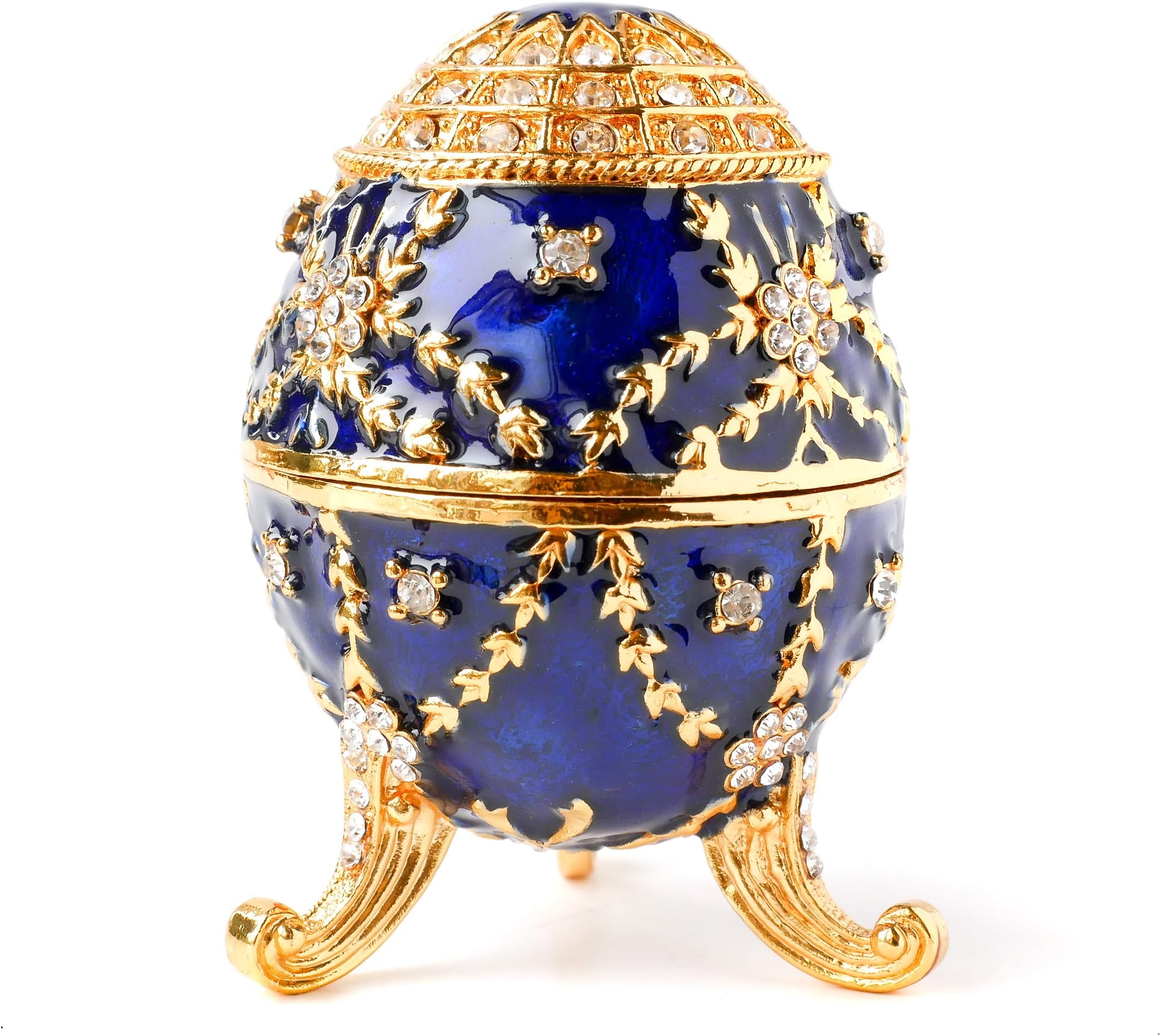 Faberge Easter Egg Sparkling Rhinestones Jewelry Trinket Box