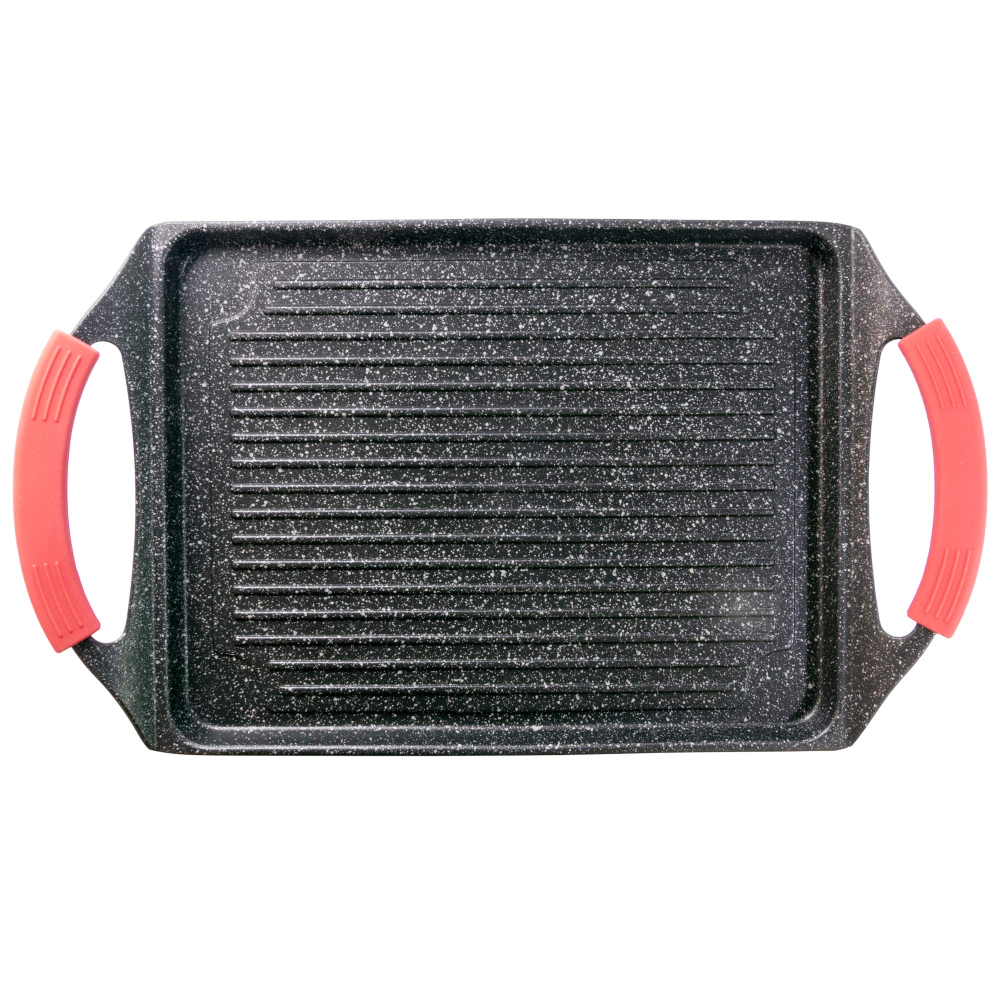 Moneta Pro Grill, Poêle Grill à Induction avec Poignée en Silicone, Revêtement Antiadhésif et Anti-rayures, Poêle Adaptée à toutes les Cuisinières , Lavable au Lave-vaisselle, 35x22cm