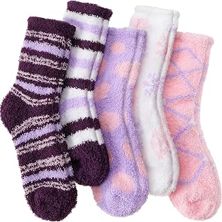 ANTSANG Women's Fuzzy Slipper Socks, Soft Microfiber Fleece, Warm Cozy Winter