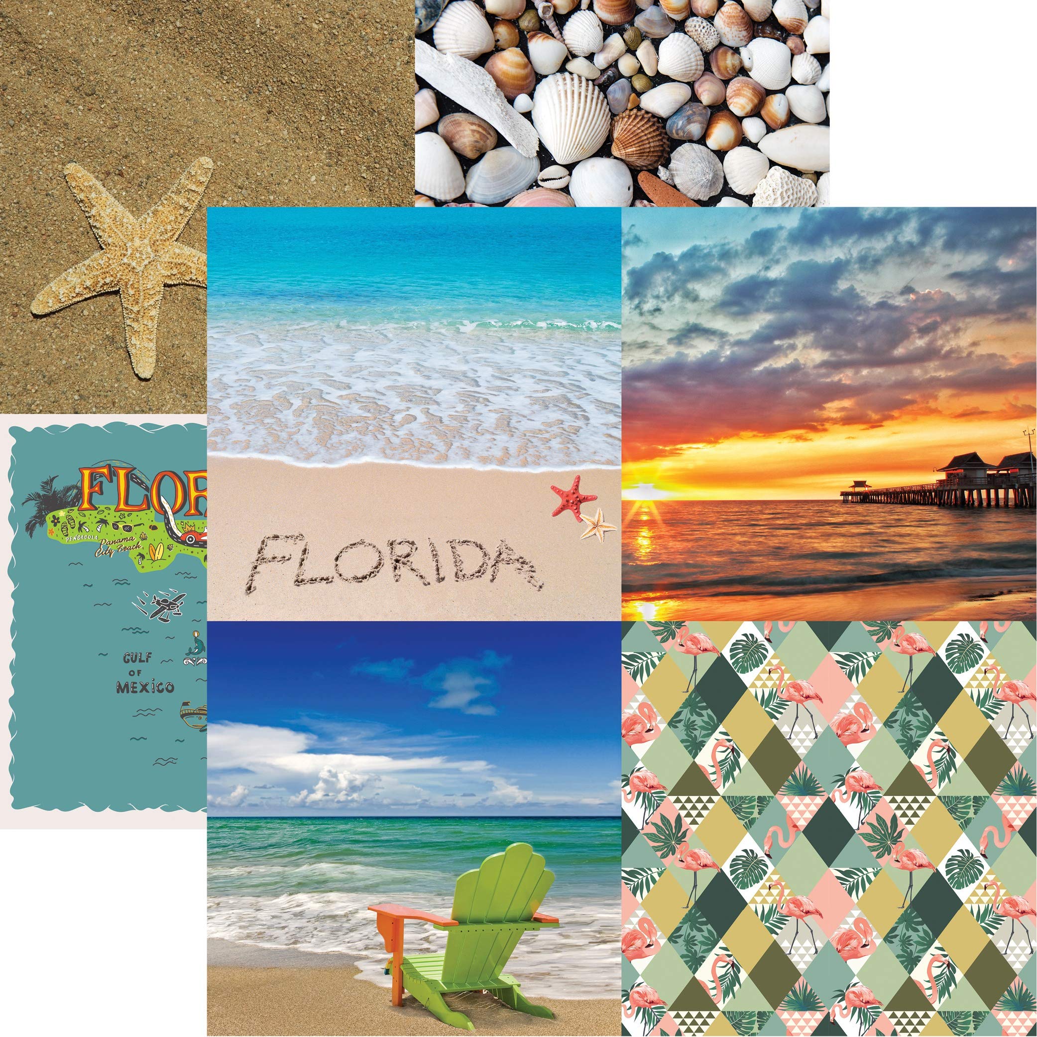 Papier Reminisce Florida 12" pour illustrer des photos de plage