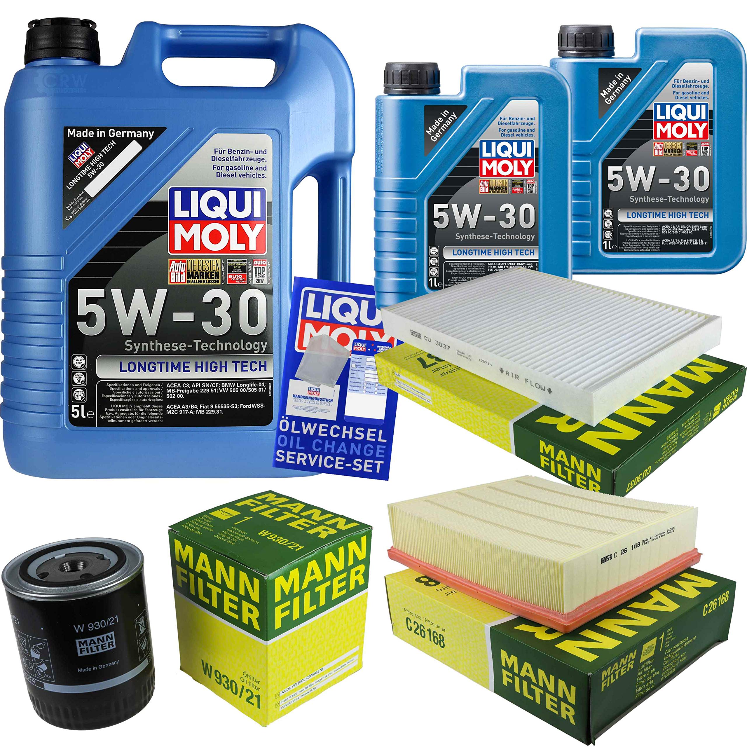 Kit d'inspection 7 L LM LT High Tech 5W-30 + paquet de filtres MANN 9805622