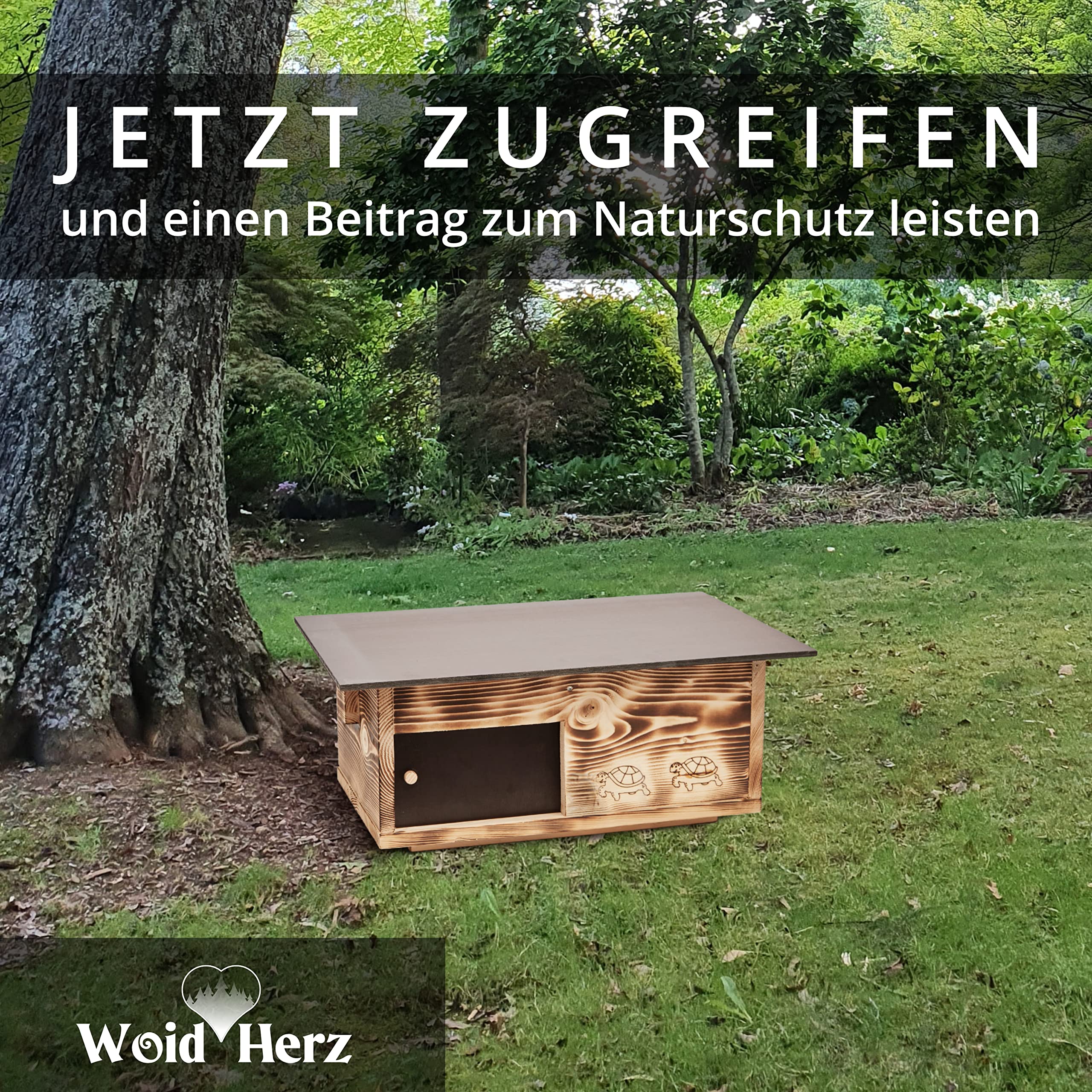 Premium Schildkrötenhaus aus 20mm Vollholz (SH4) - Wetterfest mit Boden und Schiebetür inc. verstellbare Belüftung - Schildkrötenhaus Schildkrötengehege Schildkröte Freilauf Gehege Stall