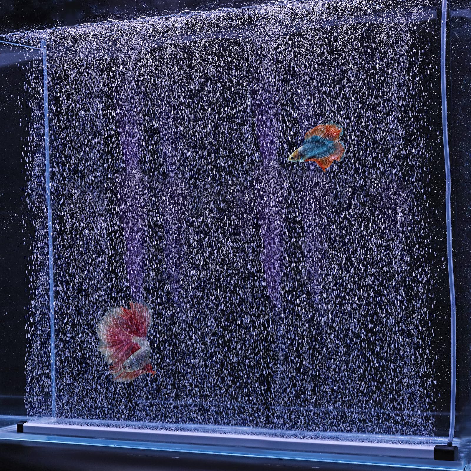 hygger Aquarium Bubble Strip, Nano Air Bubble Curtain Wall Aquarium, Quiet High Dissolved Oxygen Diffuser Fish Tank Bubbler Decorations Self-Sinking for Freshwater Saltwater (27.5 Inch)