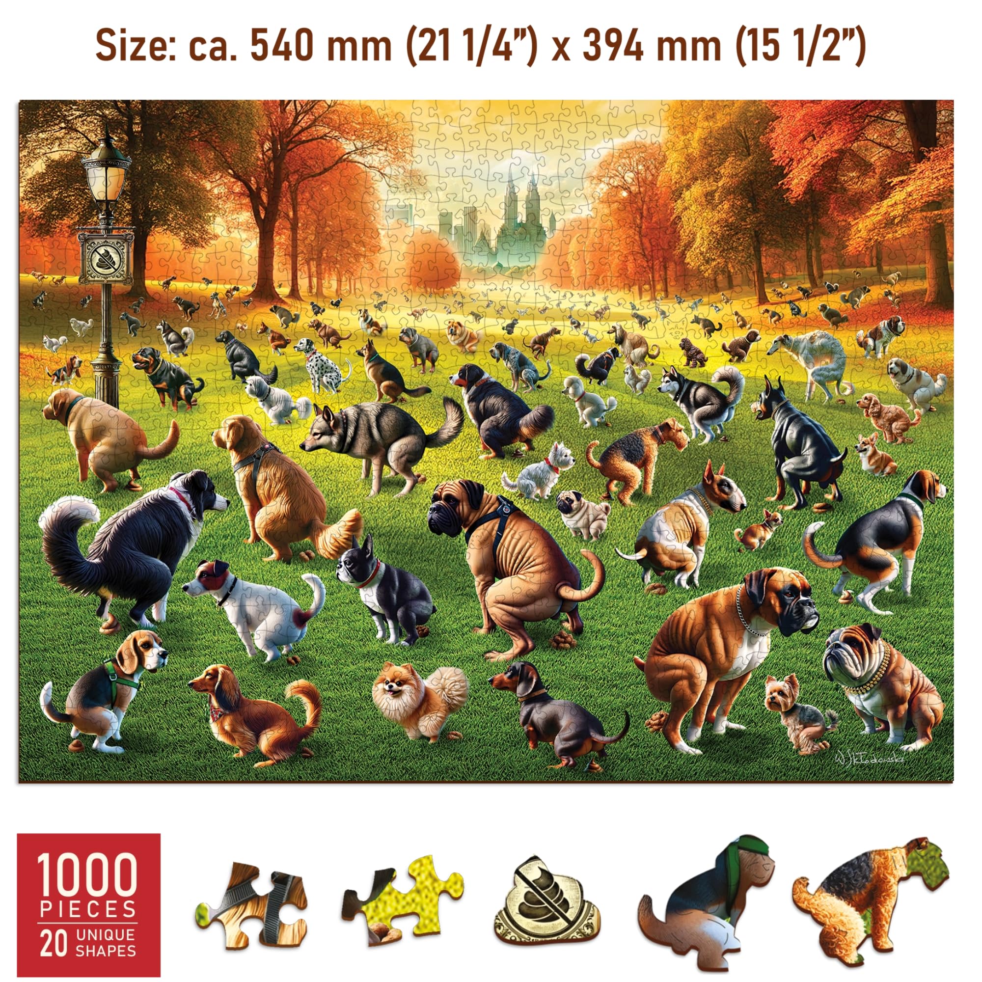 Wooden City Puzzle da 1000 Pezzi in Legno - Puppies' Poopies