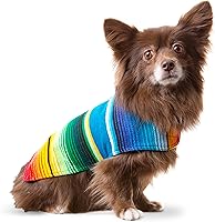 Vista 16 de Poncho de perro hecho a mano de Authentic Mexican Blanket; ropa para perros, suéter, abrigo, xxL, Azul