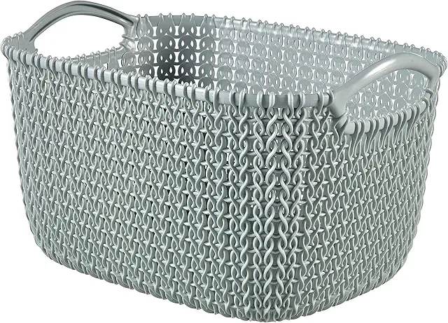 Cesto de Plástico Rectangular Curver Azul Bruma para Organización