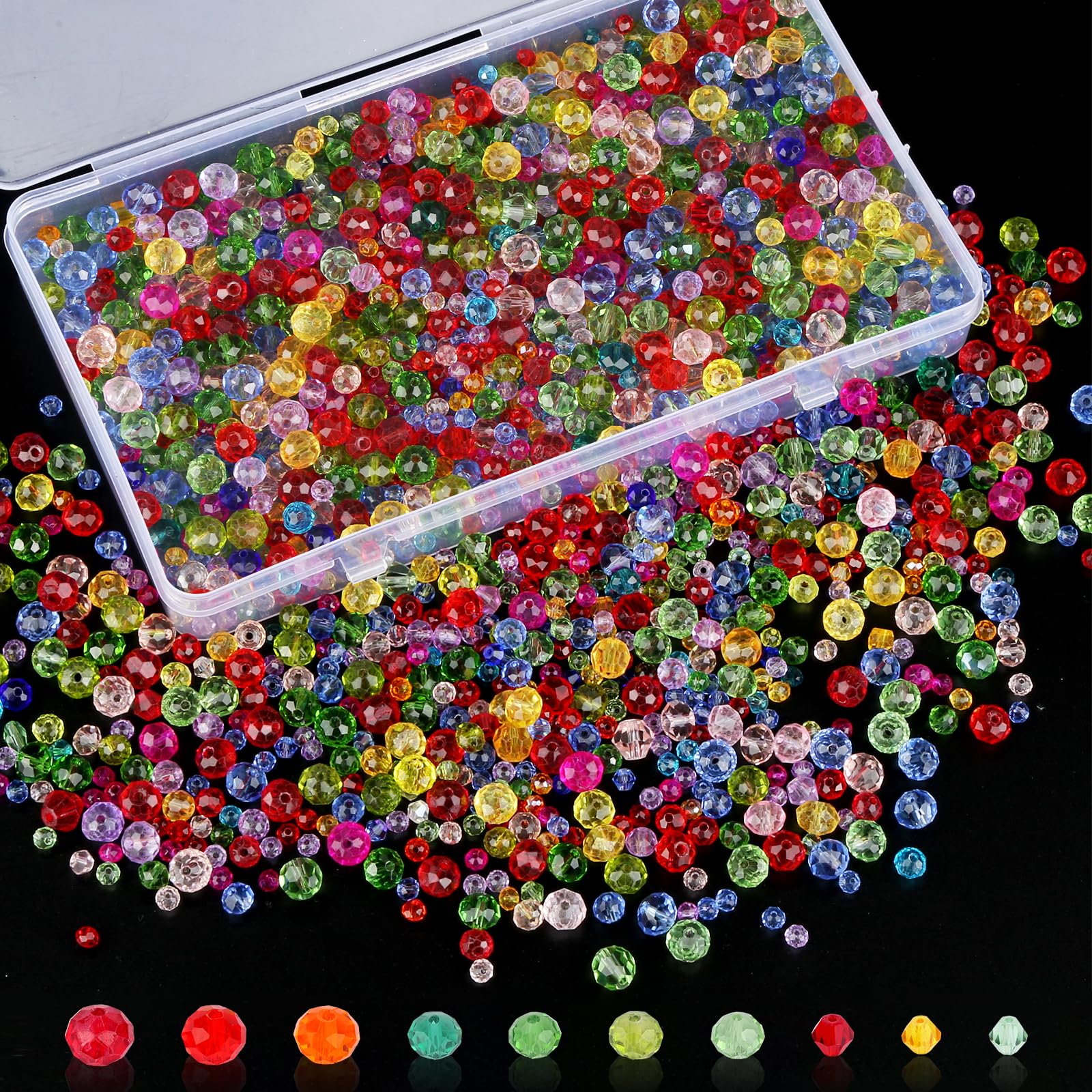 TOAOB 1000 Pezzi Perline Di Cristallo Sfaccettato Di Vetro 4 6 8 - Foto 5