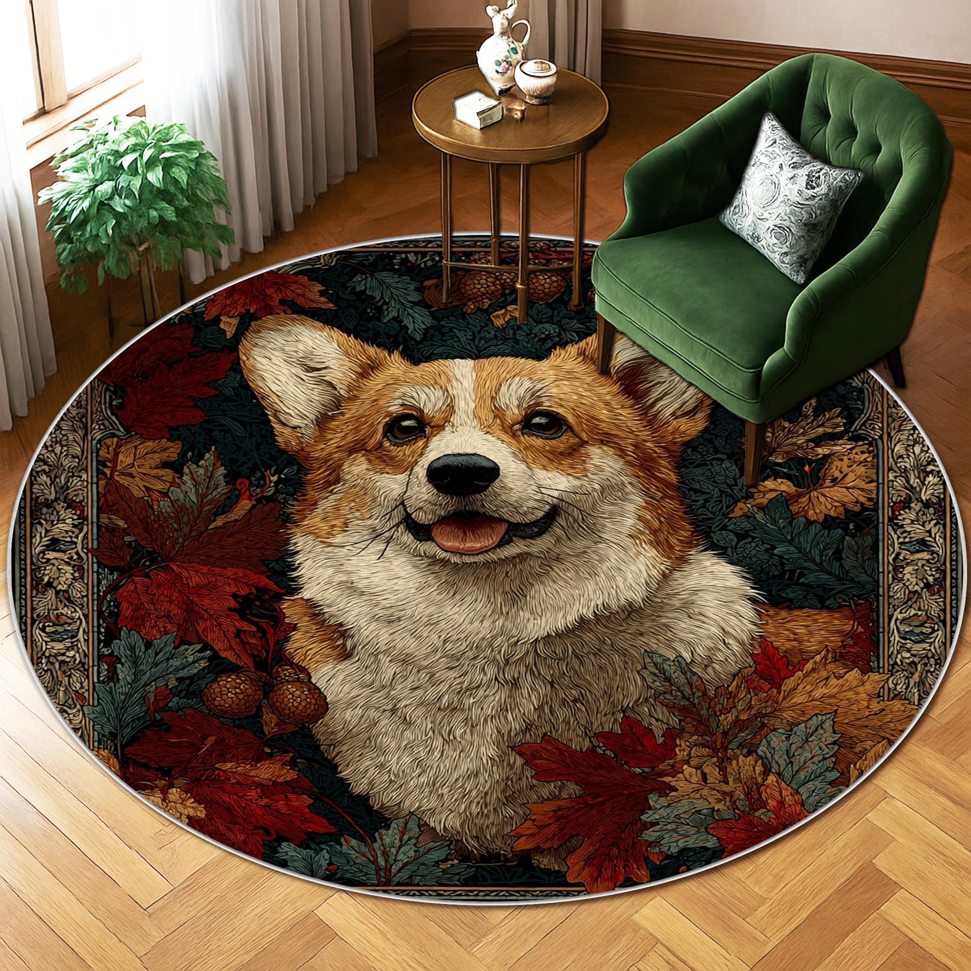 Tapis Corgi poils courts facile à nettoyer pour dortoir et chambre d'enfant