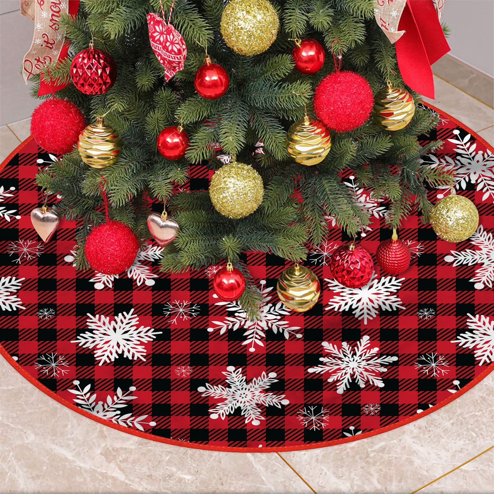 クリスマスツリースカート30 / 35.4 / 48インチ新年の休日のための絞り染めぬいぐるみクリスマスツリーのスカートのフロアマッ Amazon.co.jp: イエロー クリスマスツリースカート 48インチ ラージ レッド フランネル ツリーマット 金メッキクリスマスパターンスカート  クリスマスツリー ホリデー パーティー デコレーション 屋内 屋外 クリスマスストッキング1枚付き (イエロー) : おもちゃ