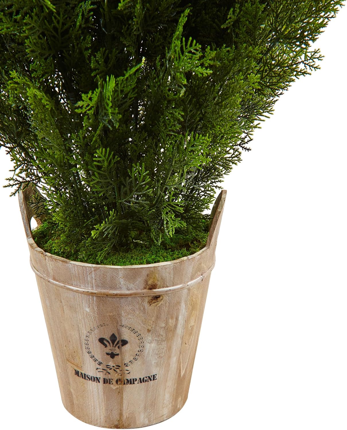 Nearly Natural 3ft. Cedar Artificial Plant in Barrel Planter (Indoor/Outdoor)