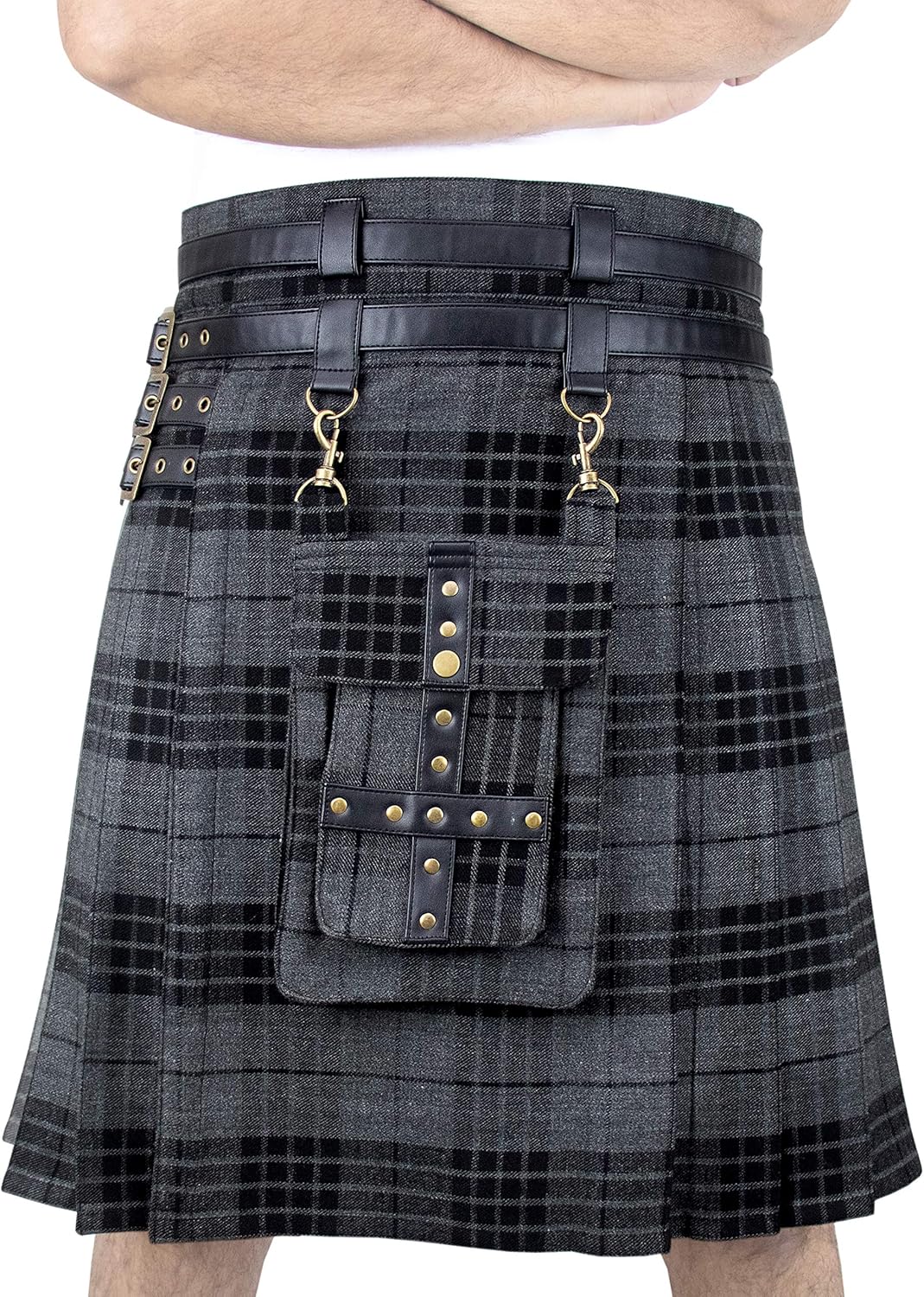 DSS KILTS- Adjustable 16 oz Tartan Utility Kilts for Men with Front Detachable Pocket - Image 3