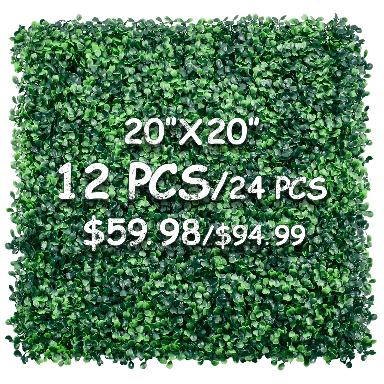 Decwin 12 Pack 20x20 Artificial Boxwood Panels