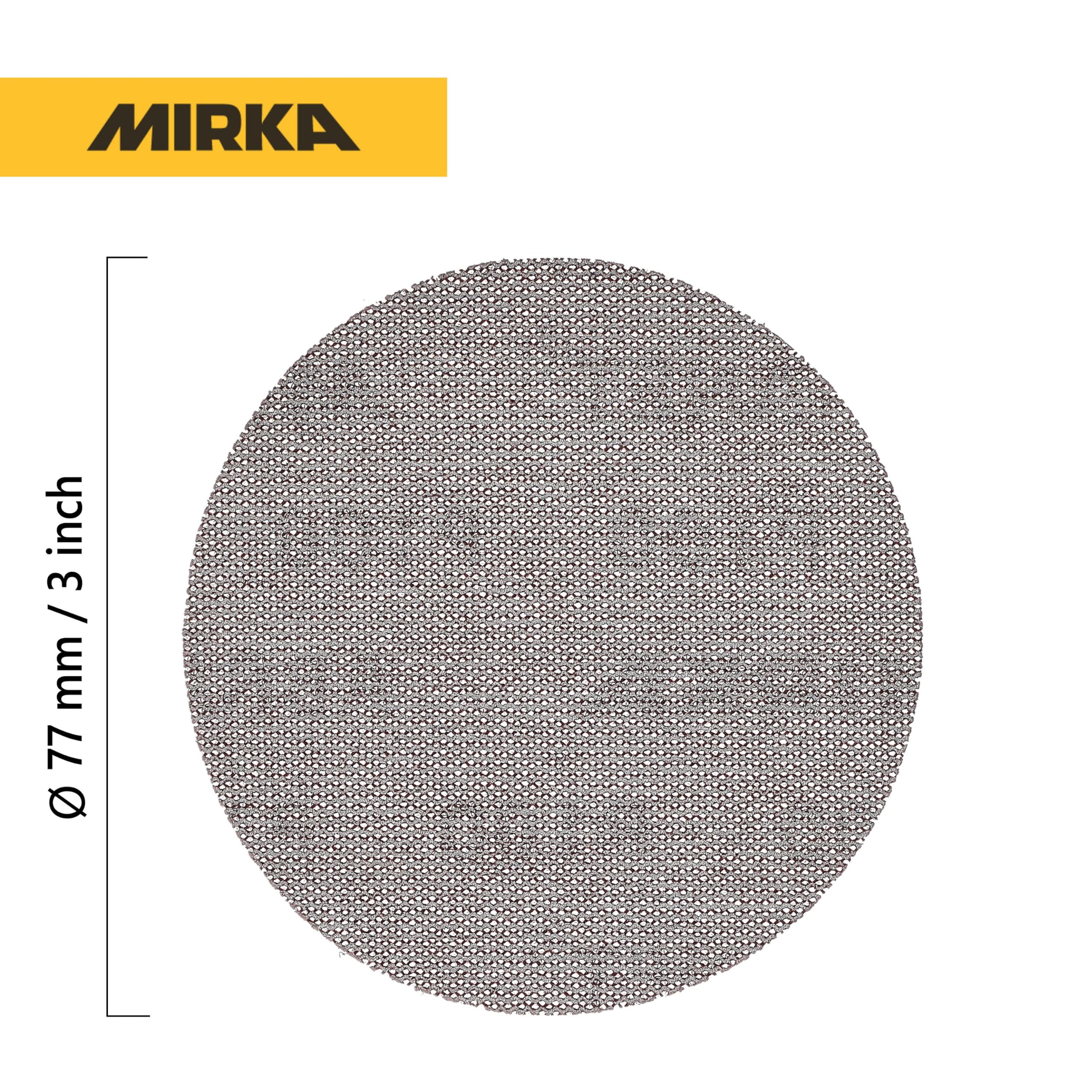 Mirka 8 A-203 – 120 (grano 120) abrasivos discos de papel de lija del polvo de malla, caja de 50 discos