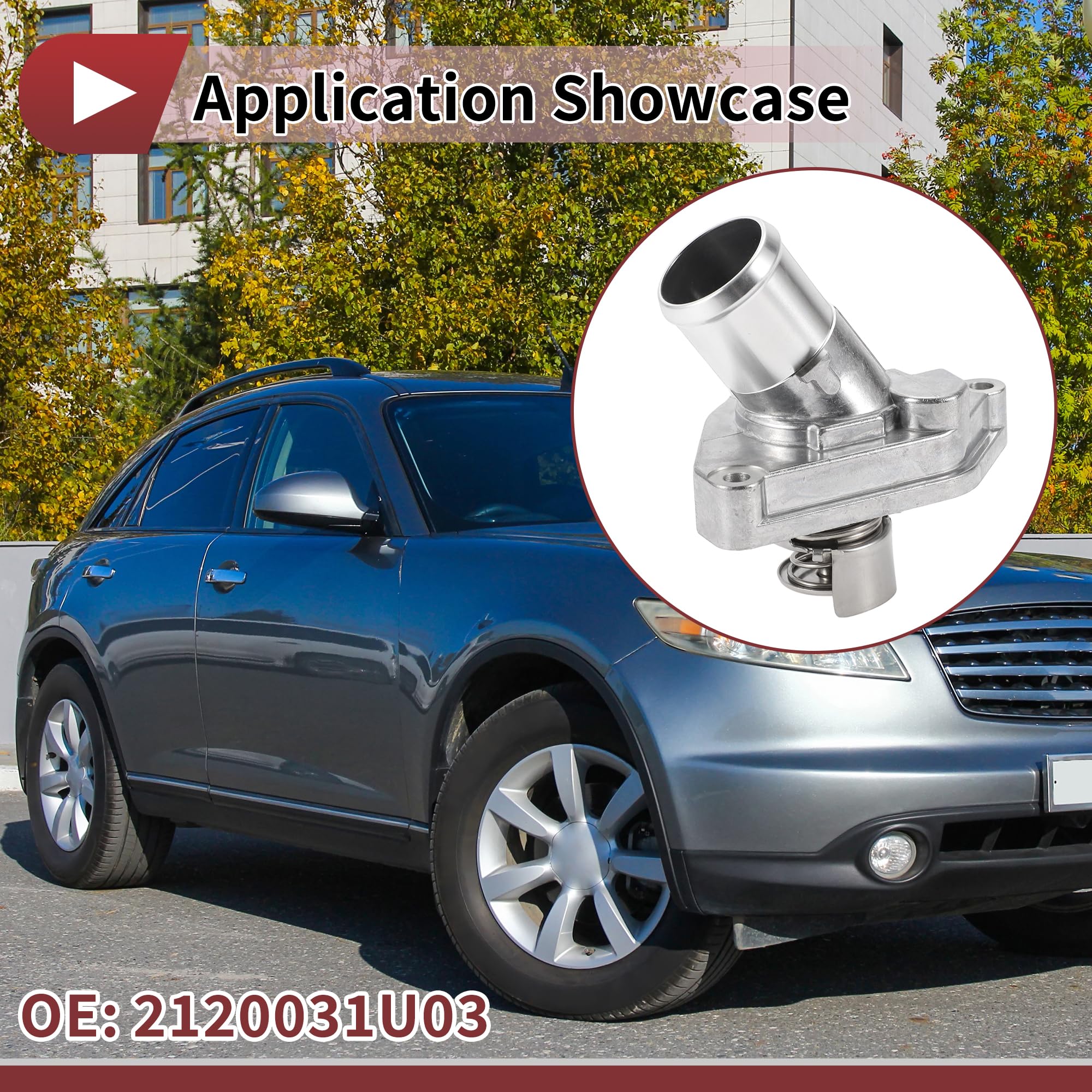 Obudowa termostatu z czujnikiem Zespół obudowy termostatu płynu chłodzącego silnika pasuje do Infiniti G FX EX EX35