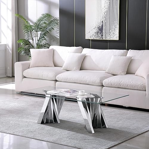 Miniatura 180 de Mesa auxiliar moderna de cristal de 20 pulgadas con marco de metal, mesa de noche, mesa esquinera para sala de estar, oficina en casa, dormitorio