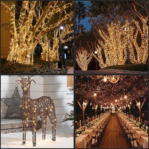 Miniatura 8 de YULETIME UL - Cadena de luces de construcción de una sola pieza, altamente resistente al agua, no desmontable, juego de luces navideñas, 5 mm Blanco