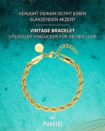 Purelei Bracciale I'LALO A Serpente | Impermeabile In Acciaio Inox | Regolabile 16-19 Cm | Gioiello Donna Per Ogni Occasione