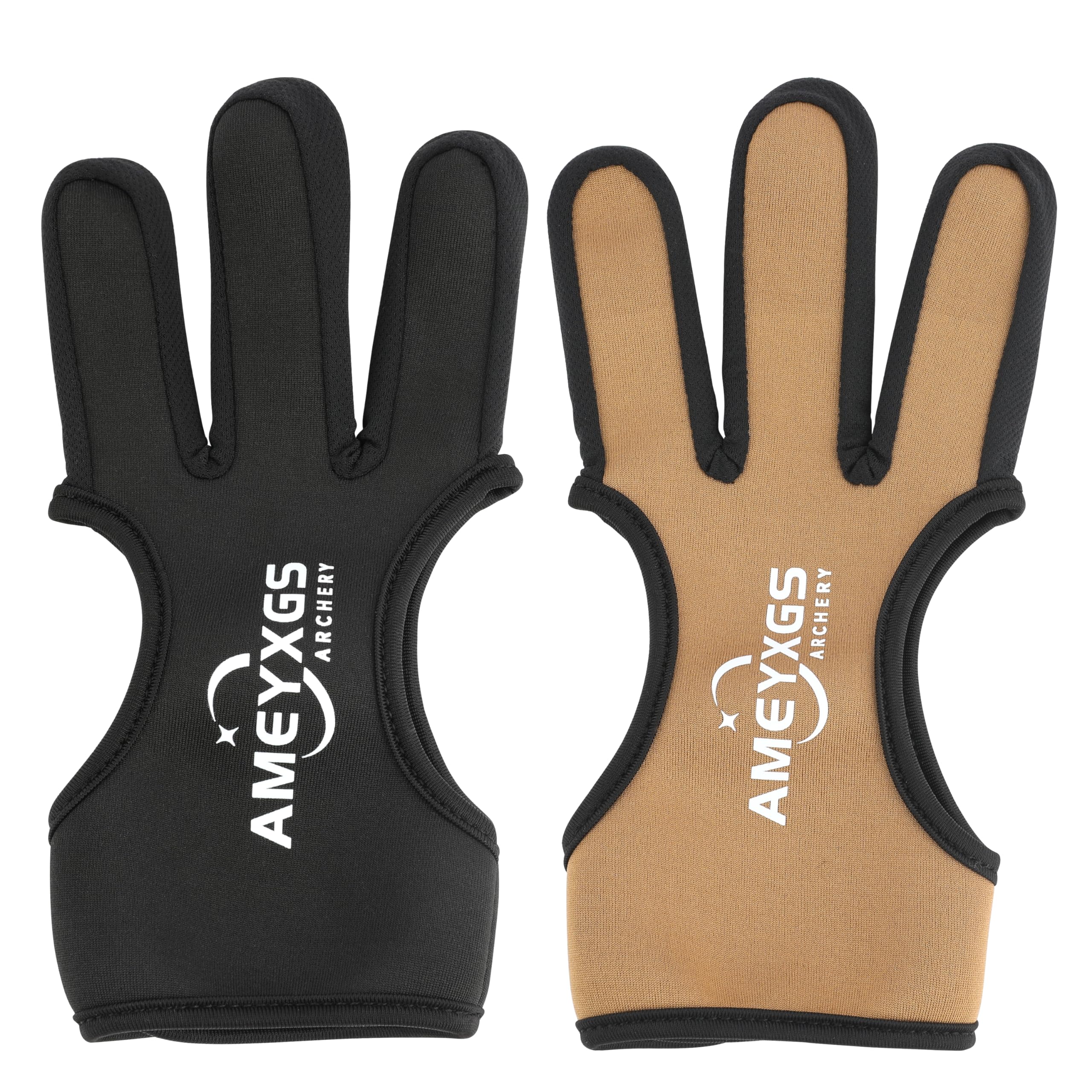 limaity Archery Protective Gloves Three Finger Protector Shooting Hunting Diving Cloth for Youth Adult Beginner (Brown, S)
