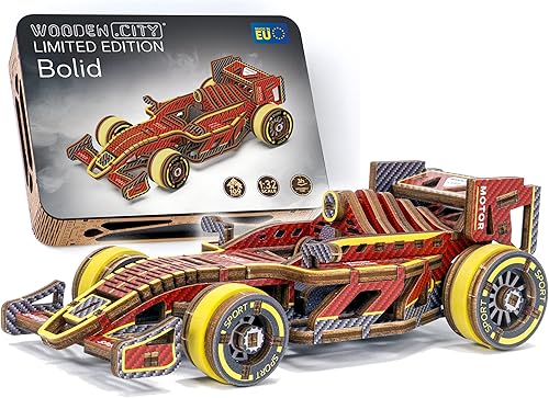 WOODEN.CITY Bolid - Kits de autos de madera, rompecabezas 3D de madera para adultos, modelos de autos para construir para adultos, rompecabezas de