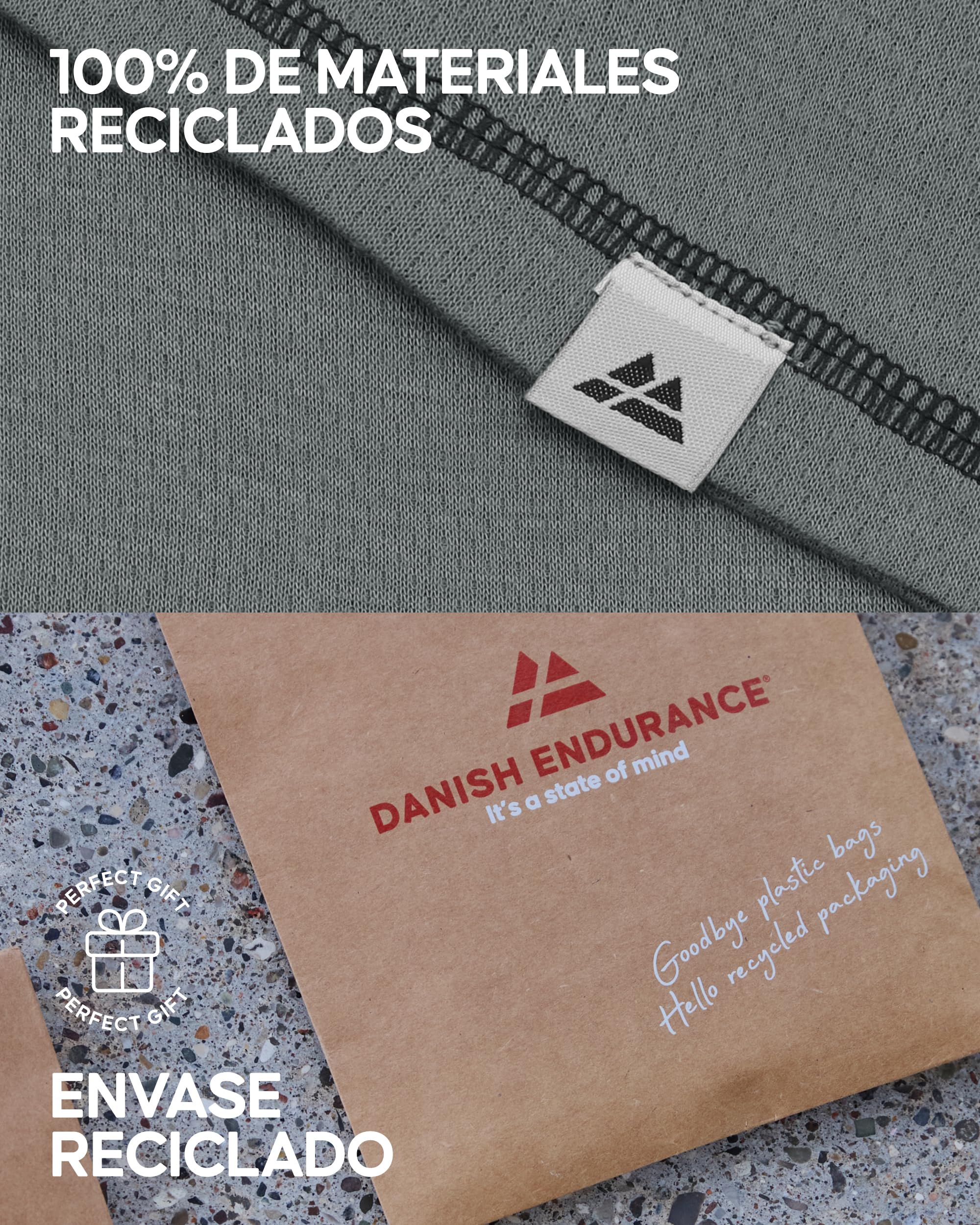 DANISH ENDURANCE Conjunto Térmico Unisex Camiseta y Pantalón Material Reciclado 2 Pack