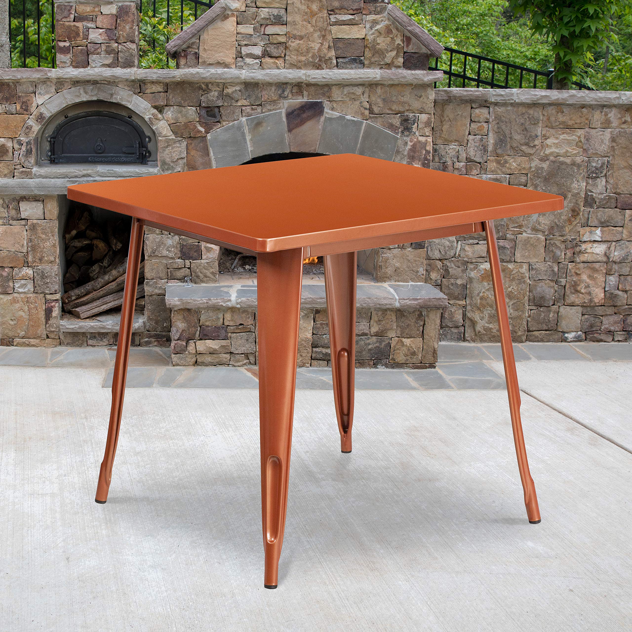 Photo 1 of ***MISSING HARDWARE*** Flash Furniture Commercial Grade 31.5" Square Copper Metal Indoor-Outdoor Table