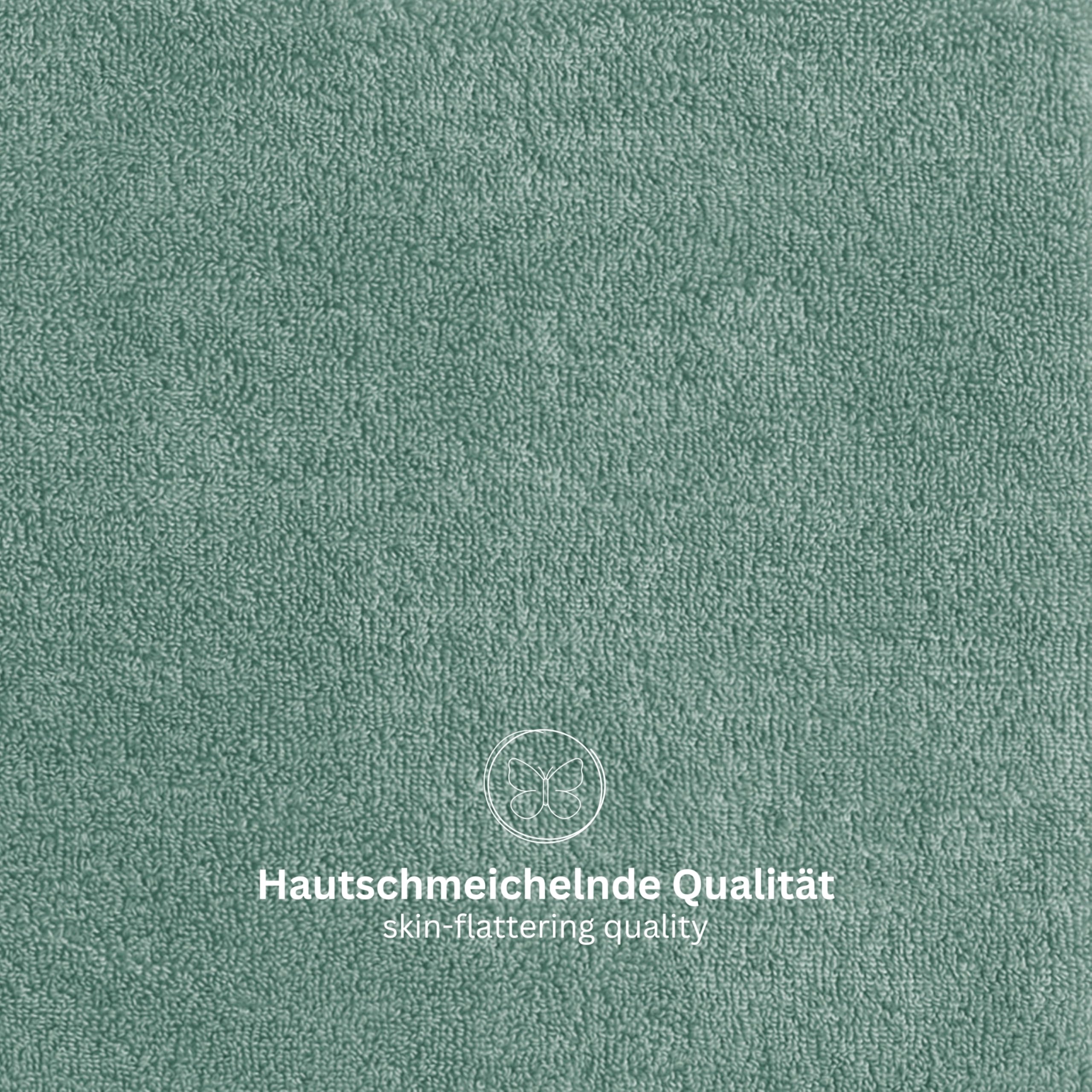 SCHÖNER WOHNEN Juego de 2 toallas de ducha de alta calidad, 70 x 140 cm, absorbentes, lujosas toallas de baño de color verde, 2 piezas, 100 % algodón, mullidas y suaves, combinables como juego de