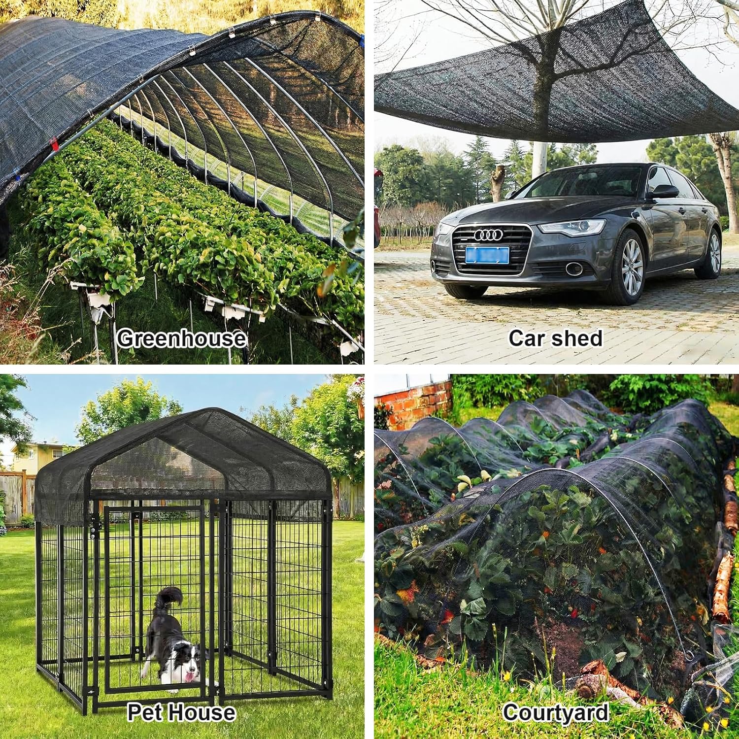 Artpuch 50% Black Garden Shade Cloth Roll for Plants, Sun Shade Cover Fabric Roll with UV Block Shades Netting Mesh for Greenhouse, Backyard, Patio, 5'10" x 100 FT