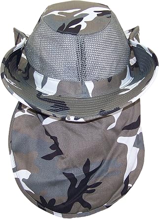 Tropic Hats Summer Wide Brim Mesh Safari/Outback W/Neck Flap & Snap Up Sides