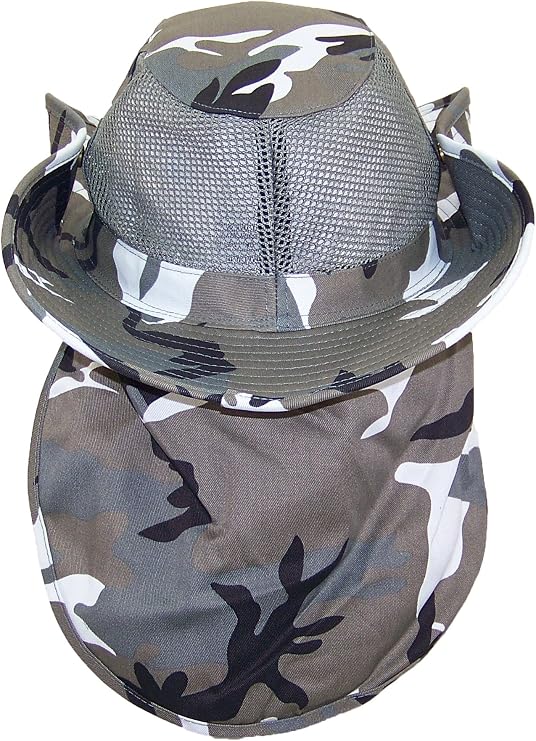 Tropic Hats Summer Wide Brim Mesh Safari/Outback W/Neck Flap & Snap Up Sides