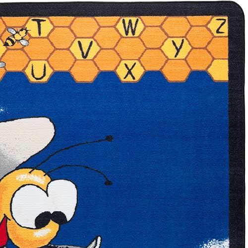 Miniatura 10 de Flagship Carpets Busy Bee - Alfombra de lectura de dibujos animados para aulas infantiles, dormitorio infantil o área educativa, 7 pies 6 pulgadas x